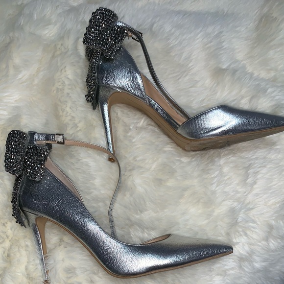 Silver Damond bow high heels - Picture 1 of 7